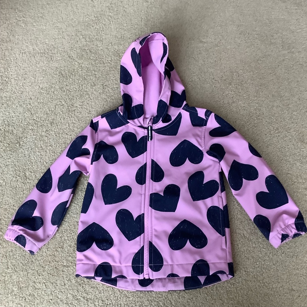 Cat & Jack Fleece-lined Raincoat Jacket Hooded - 4T